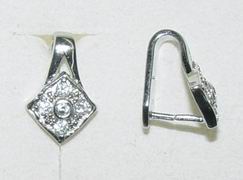 CH6117 SILVER 925 BAILS  FOR JEWELLERY 14mm//1Pcs/   RHODIUM PLATED, MICROPAVE  ,Material STAINLESS STEEL,, (31 0) ()