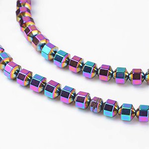 CH61179 Synthetic hematite ,for jewellery 4x4mm/100pcs/ mixed color,   ,material ,,beads (0 0)