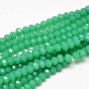 CH61202 Glass glass beads rondelle,faceted ,4x3mm/139pcs ,green color (0 0)