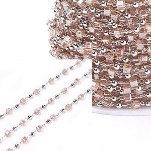 CH61226 Brass beaded chains/rozery ,for jewellery 0x0mm/1meters/ platinum plated/multicolor, per meter  ,material ,, (0 0)