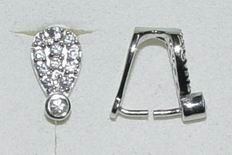 CH6125 SILVER 925 BAILS  FOR JEWELLERY 13mm//1Pcs/   RHODIUM PLATED, MICROPAVE  ,Material STAINLESS STEEL,, (91 0) ()