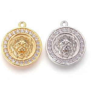 CH61261 Pendants and charms brass round shape,no filter ,18mm/1pcs ,gold plated (0 0)