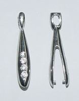 CH6127 SILVER 925 BAILS  FOR JEWELLERY 26mm//1Pcs/   RHODIUM PLATED, MICROPAVE  ,Material STAINLESS STEEL,, (56 0) ()