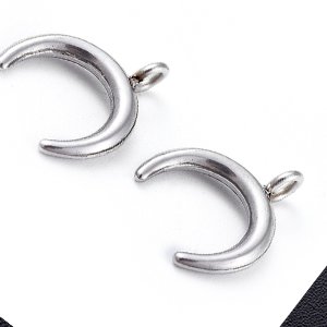 CH61309 Pendants and charms stainless steel horn,no filter ,17x15mm/1pcs ,steel color (0 0)
