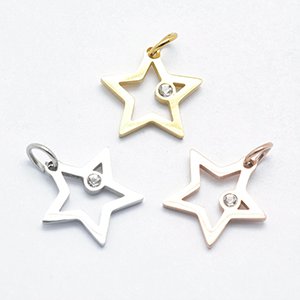 CH61318  Stainless Steel Star Pendants For Jewellery 14mm//1Pcs Mixed Color,LASER CUT   ,Material Stainless Steel,Summer,Charms (0 1) ()