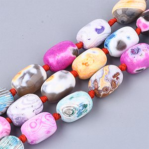 CH61385 Semi precious stones agate cylinder/column, ,18x13mm/17pcs ,multicolor (0 0)