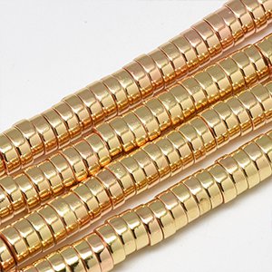 CH61392 Συνθετικος αιματιτης ροδελακια πλακε για κοσμημα 6x2mm/175τεμ. επιχρυσο χρωμα, πλακε  ,συνθεση ημιπολυτιμοι λιθοι,χωρις φιτρο,χαντρα (0 0)