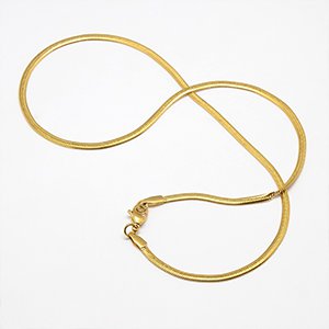 CH61406 Κοσμηματα για λαιμο με κουμπωμα ,55cm/5mm/1τεμ. ,επιχρυσο χρωμα,herringbone chain (0 0)