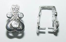 CH6142 SILVER 925 BAILS  FOR JEWELLERY 14mm//1Pcs/   RHODIUM PLATED, MICROPAVE  ,Material STAINLESS STEEL,, (11 0) ()