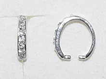 CH6146 Ασημενια κλιπ/bails  για κοσμημα 10mm//1τεμ.   rhodium plated,ανοικτα με ζιρκονια/micropave  ,συνθεση ανοξειδωτο ατσαλι, (0 0)