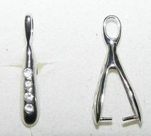 CH6148 SILVER 925 BAILS  FOR JEWELLERY 24mm//1Pcs/   RHODIUM PLATED, MICROPAVE  ,Material STAINLESS STEEL,, (245 0) ()