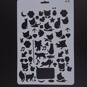 CH61480 Stencils plastic cats, ,30x21cmcm/1pcs ,transparent color (0 0)