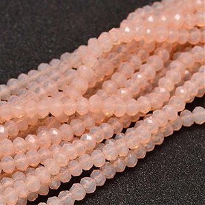CH61514 Γυαλινα κρυσταλλακια ροδελες ,4x3mm/139τεμ. ,σομον χρωμα,με εδρες (0 0)