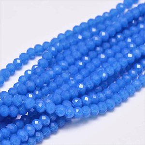 CH61517 Glass glass beads rondelle,faceted ,4x3mm/139pcs ,blue color (0 0)