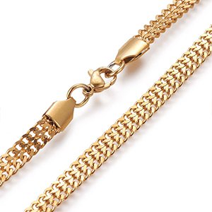 CH61625 Jewellery necklaces curb chain,no filter ,60cm/4mm/1pcs ,gold plated (0 0)
