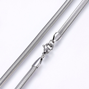 CH61628 Stainless steel herringbone chains with clasp 45cm/5mm/1pcs steel color (0 0)