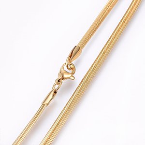 CH61630 Stainless steel herringbone chains with clasp 50cm/3mm/1pcs gold plated (0 0)