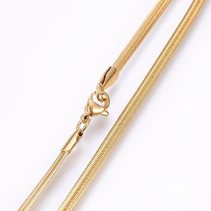 CH61631 Stainless steel herringbone chains with clasp 45mm/1,5mm/1pcs gold plated (0 0)