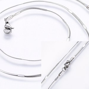 CH61636 Jewellery stainless steel necklaces with lobster clasp,snake chain flat ,45cm/mm/1pcs ,steel color (0 0)