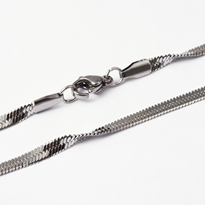 CH61645 Stainless steel herringbone chains with clasp 45cm/4mm/pcs stainless steel color (0 0)