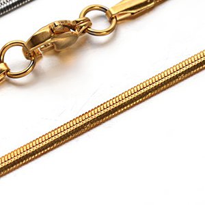 CH61647 Stainless steel herringbone chains with clasp 45cm/2mm/1pcs gold plated (0 0)