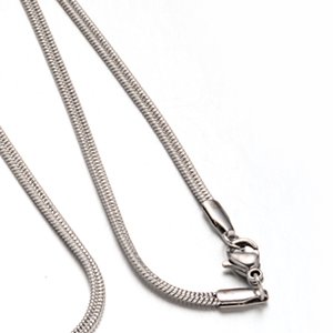 CH61655 Jewellery stainless steel necklaces with lobster clasp,snake chain flat ,50cm/2,5mm/1pcs ,steel color (0 0)