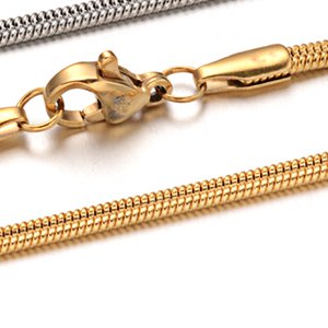 CH61656 Jewellery stainless steel necklaces with lobster clasp,snake chain flat ,50cm/2,5mm/1pcs ,gold plated (0 0)