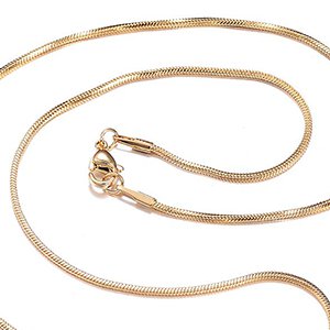 CH61667 Stainless steel necklace cable chains ,for jewellery 45cm//1pcs/1mm gold plated color,with lobster claw clasp with clasp  ,material ανοξείδωτο ατσάλι 304,, (-1 0)