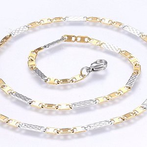 CH61668 Jewellery stainless steel necklaces mariner link chain,with lobster claw clsps ,50cm/3,5m/1pcs ,golden/steel color (0 0)