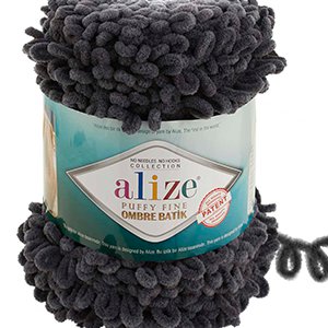 CH61714 Yarns alize puffy fine ombre batik,micropolyester ,500gr/73meters ,grey color col 7259 (0 0)