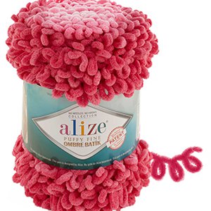 CH61718 Yarns alize puffy fine ombre batik,micropolyester ,500gr/73meters ,dark pink color col 7279 (0 0)