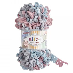 CH61719 Yarns alize puffy fine color,micropolyester ,100gr/14meters ,multicolor (0 0)