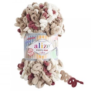 CH61720 Yarns alize puffy fine color,micropolyester ,100gr/14meters ,multicolor col 6040 (0 0)