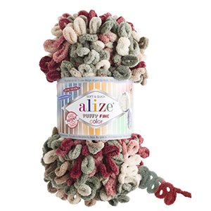 CH61721 Yarns alize puffy fine color,micropolyester ,100gr/14meters ,multicolor col 6039 (0 0)
