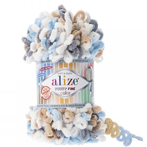 CH61725 Yarns alize puffy fine color,micropolyester ,100gr/14meters ,multicolor col 5939 (0 0)