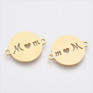 CH61760 STAINLESS STEEL CHARMS ‘, Mother’ FOR JEWELLERY 20X15mm/1Pcs/   GOLD PLATED,   ,Material , (50 0) ()