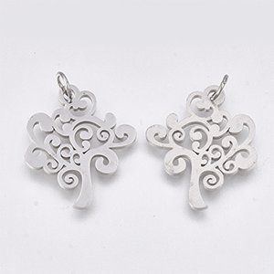 CH61790 Stainless steel tree of life pendants ,for jewellery 21x18mm/1pcs/ steel color, flat  ,material stainless steel,,charms (0 0)