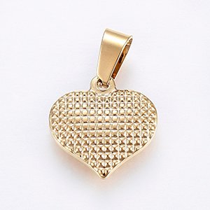 CH61795 Ατσαλινες καρδιες  για κοσμημα 15x15mm/1τεμ. επιχρυσο χρωμα,   ,συνθεση ,αγιου βαλεντινου,κρεμαστα (0 0)