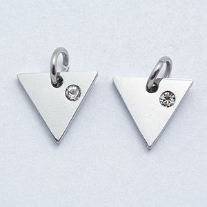 CH61806 ΑΤΣΑΛΙΝΑ ΜΕΝΤΑΓΙΟΝ Τρίγωνο ΓΙΑ ΚΟΣΜΗΜΑ 10X10mm/1Τεμ. Ατσάλινο Χρώμα,Με Ζιρκόνια/Micropave Πλακέ Λεία Επιφάνεια ,ΣΥΝΘΕΣΗ ΑΝΟΞΕΙΔΩΤΟ ΑΤΣΑΛΙ,ΚΡΕΜΑΣΤΑ (0 1) (4gr) ()