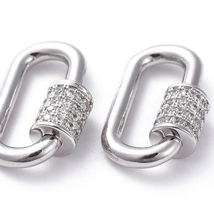 CH61830 Ορειχάλκινα Κουμπώματα κρίκος με ζιργκόνια  Για κόσμημα 17mm//1Τεμ. Μεταλλικό Χρώμα, Με Ζιρκόνια/Micropave  ,Συνθεση , (1 0) (5gr) ()