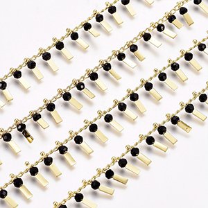 CH61858 Brass beaded chains/rozery ,for jewellery 2,5mm//1meters/ gold plated/black color, per meter  ,material ,, (0 0)