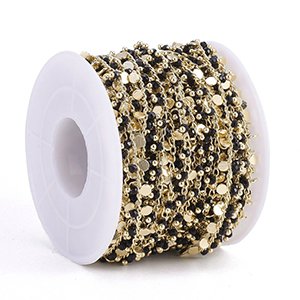 CH61863 Brass beaded chains/rozery ,for jewellery 0x0mm/1meters/ gold plated/multicolor, per meter  ,material ,, (0 0)