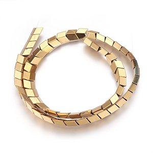 CH61893 Semi precious stones synthetic hematite arrows,flat ,8x8mm/55pcs ,gold plated (0 0)