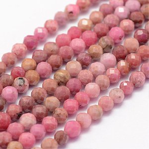CH61900 Natural rhodonite round faceted beads for jewellery 144mm/140pcs pink color,   ,material semi precious stones,,beads (0 0)