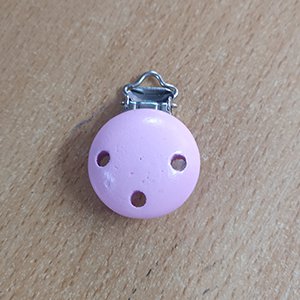 CH61958 Pacifier clips ksilina round shape, ,30mm/1pcs ,pink color (0 0)