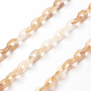 CH62020 Acrylic calbe chains ,for jewellery 6×1.5mm/1meters/ beige color,   ,material ,, (0 0)