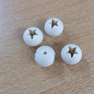 CH62037 Silicone teether beads round beads,with stars ,12mm/1pcs ,beige color (0 0)