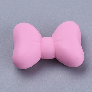 CH62054 Foodgrade silicone bowknot beads ,for pacifier 29x21mm/1pcs/ pink color,   ,material food grade silicone,cartoon,beads (0 0)