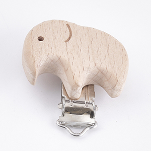 CH62094 Pacifier clips ksilina elephants, ,49x41mm/1pcs ,natural color (0 0)