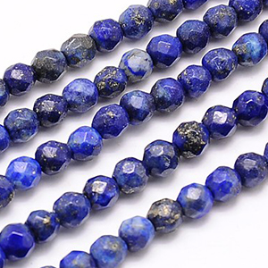 CH62103  Natural Lapis Lazouli Round Faceted Beads  FOR JEWELLERY 4mm/85Pcs/   ,   ,Material SEMI PRECIOUS STONES,BEADS (5 0) ()